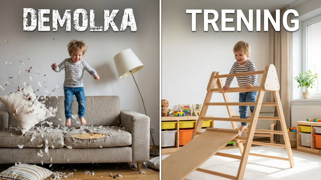 Plac zabaw w salonie: Buziaki i drabinki, które &#34;wybiegają&#34; dziecko zimą